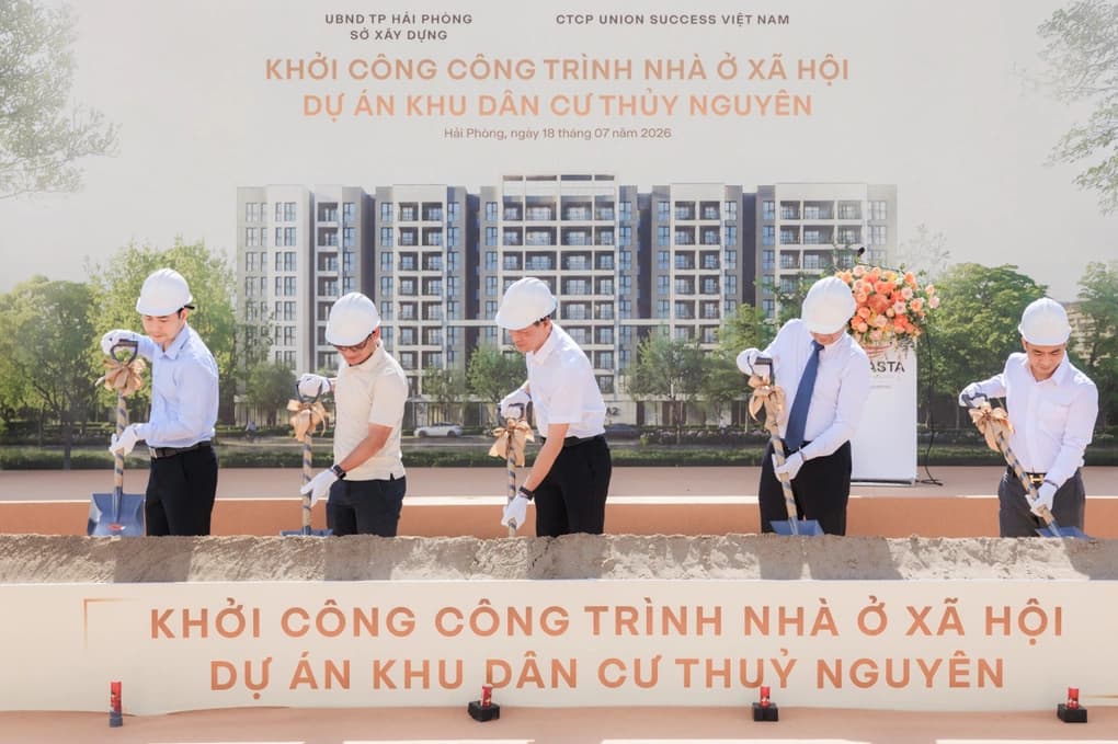 Vlasta - Thủy Nguyên chính thức khởi công dự án nhà ở xã hội quy mô gần 1.000 căn hộ