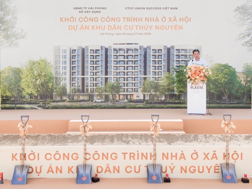 Vlasta - Thủy Nguyên chính thức khởi công dự án nhà ở xã hội quy mô gần 1.000 căn hộ