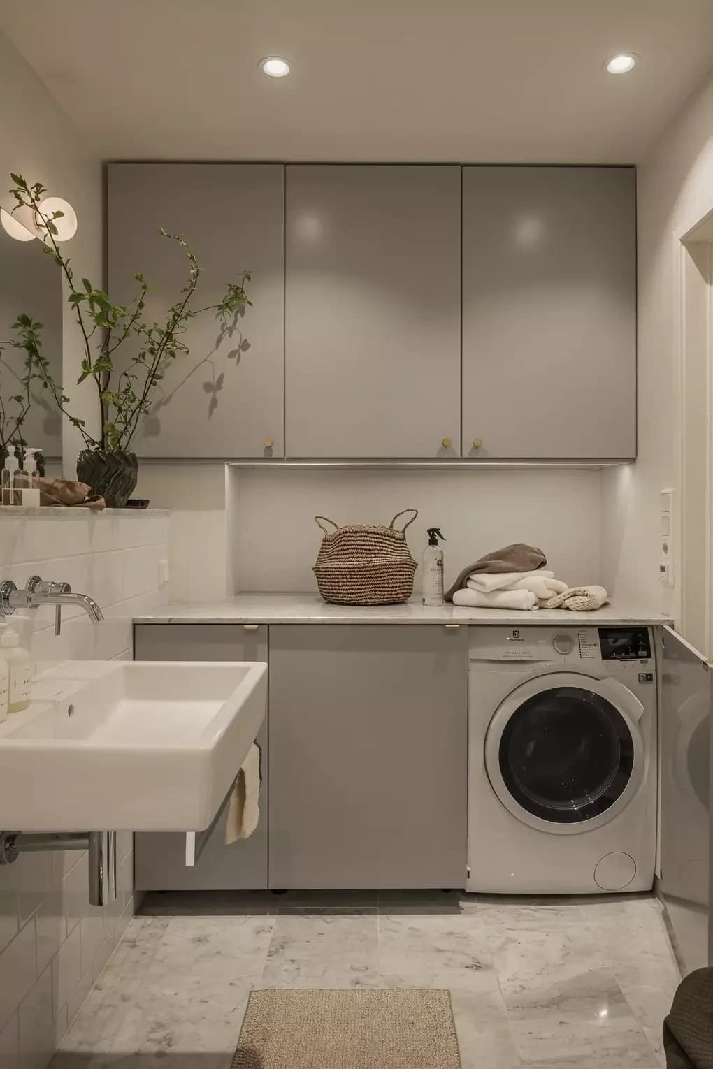 Căn hộ 1 phòng ngủ: Máy giặt sấy nên đặt trong bếp hay nhà vệ sinh?